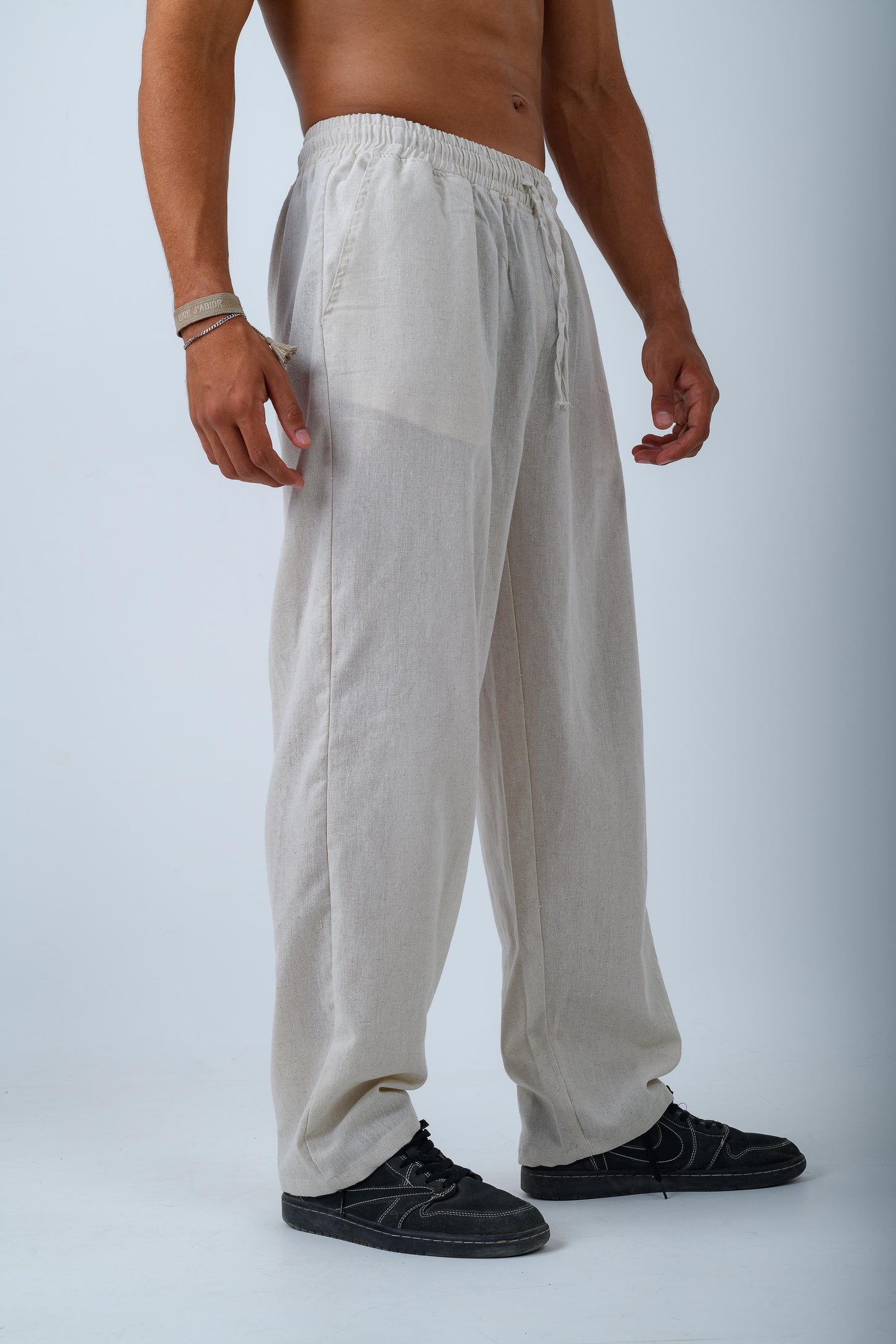 Beige Linen Pants