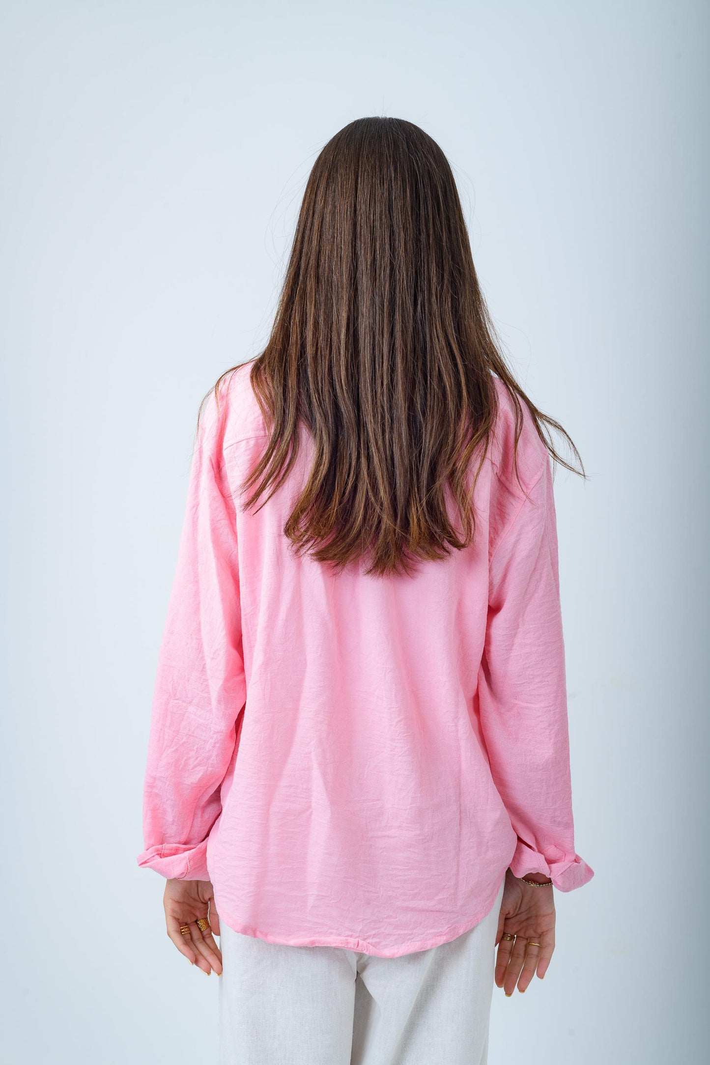 Women's Pink Linen Shirt