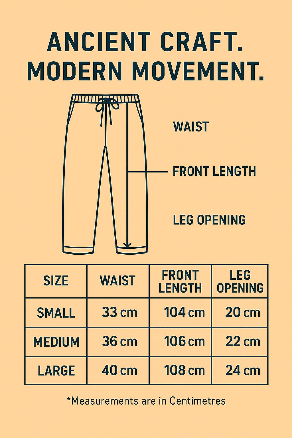 Linu clothing size chart