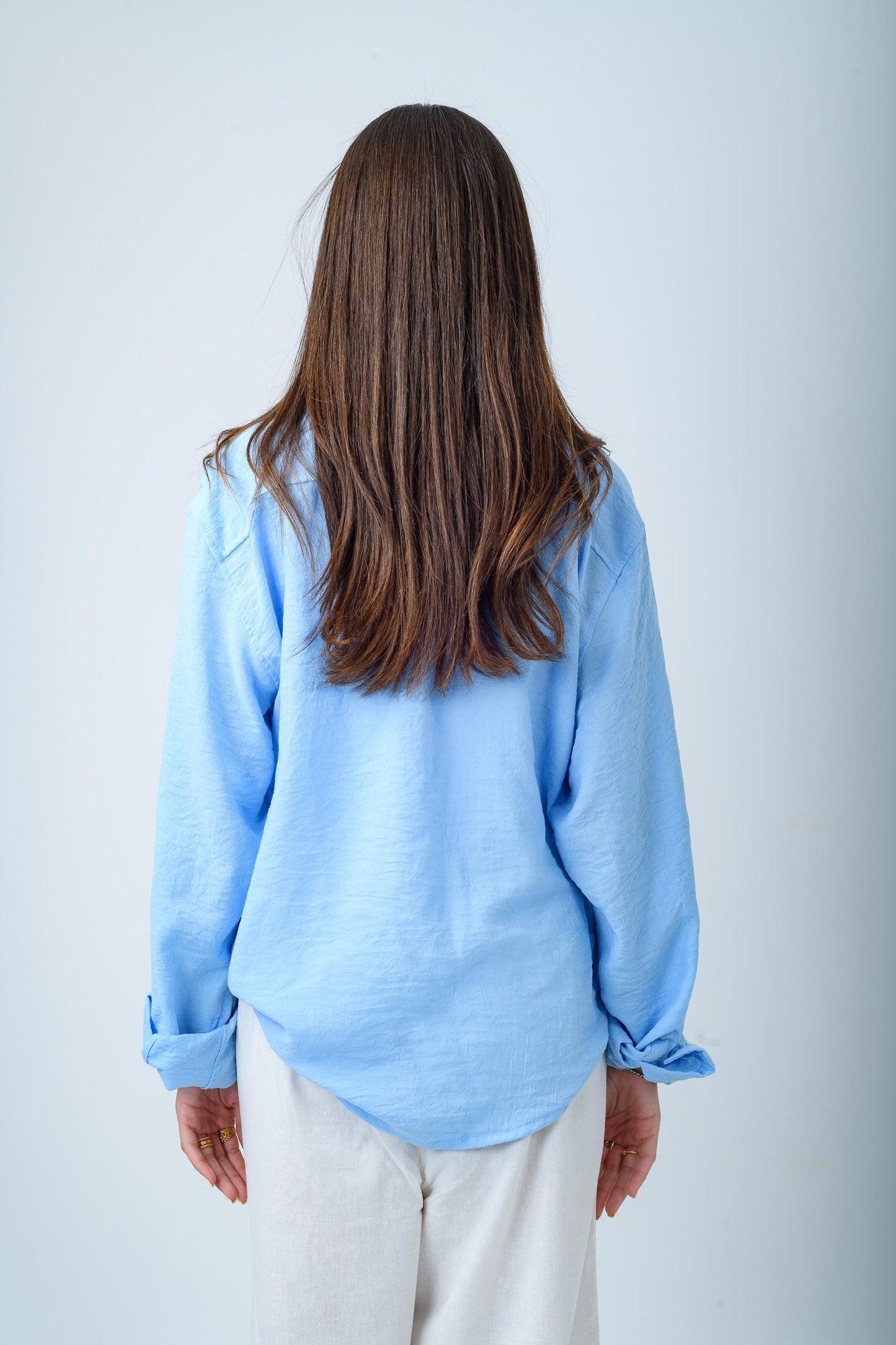 Women's Blue Linen Shirt