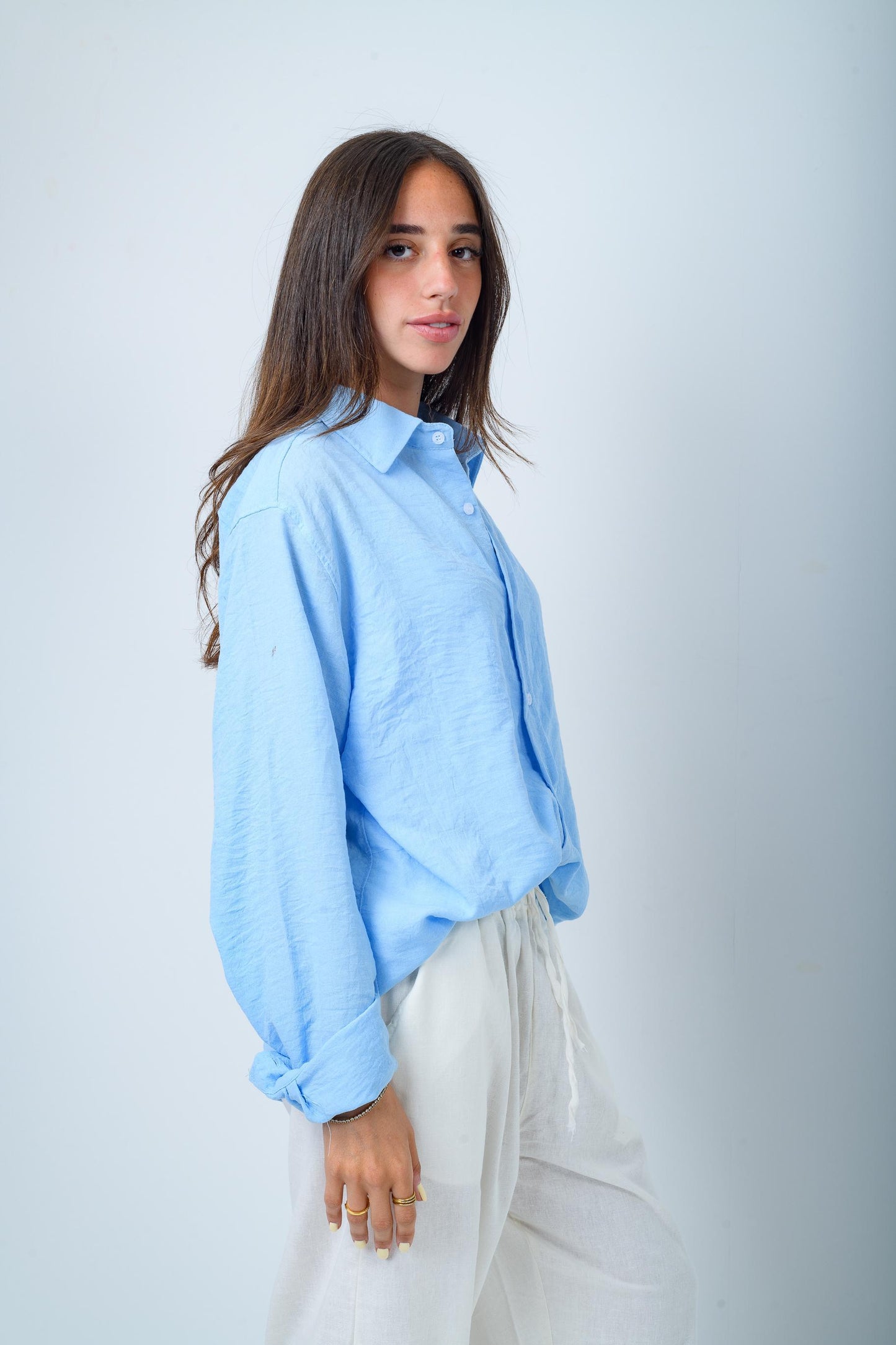 Women's Blue Linen Shirt