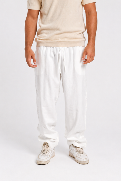 Men’s White Linen Pants