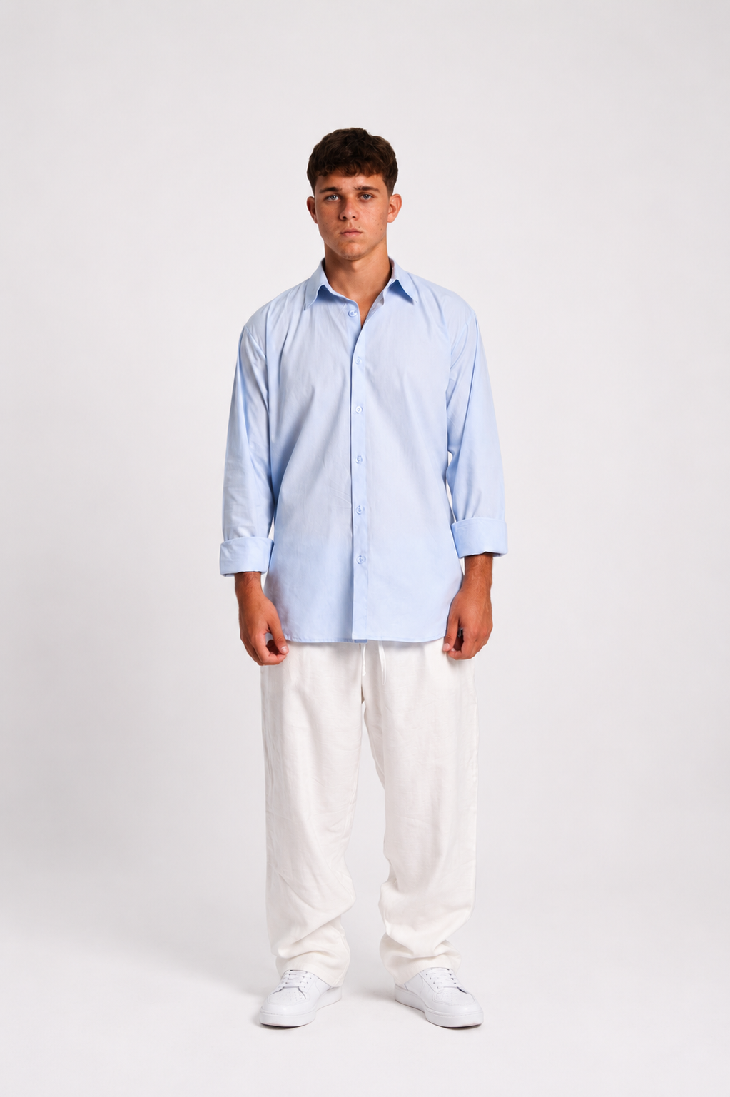 Men’s Baby Blue Linen Shirt