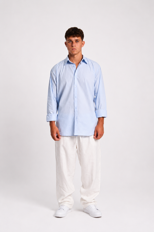 Men’s Baby Blue Linen Shirt