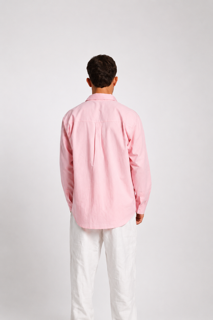 Men’s Baby Pink Linen Shirt