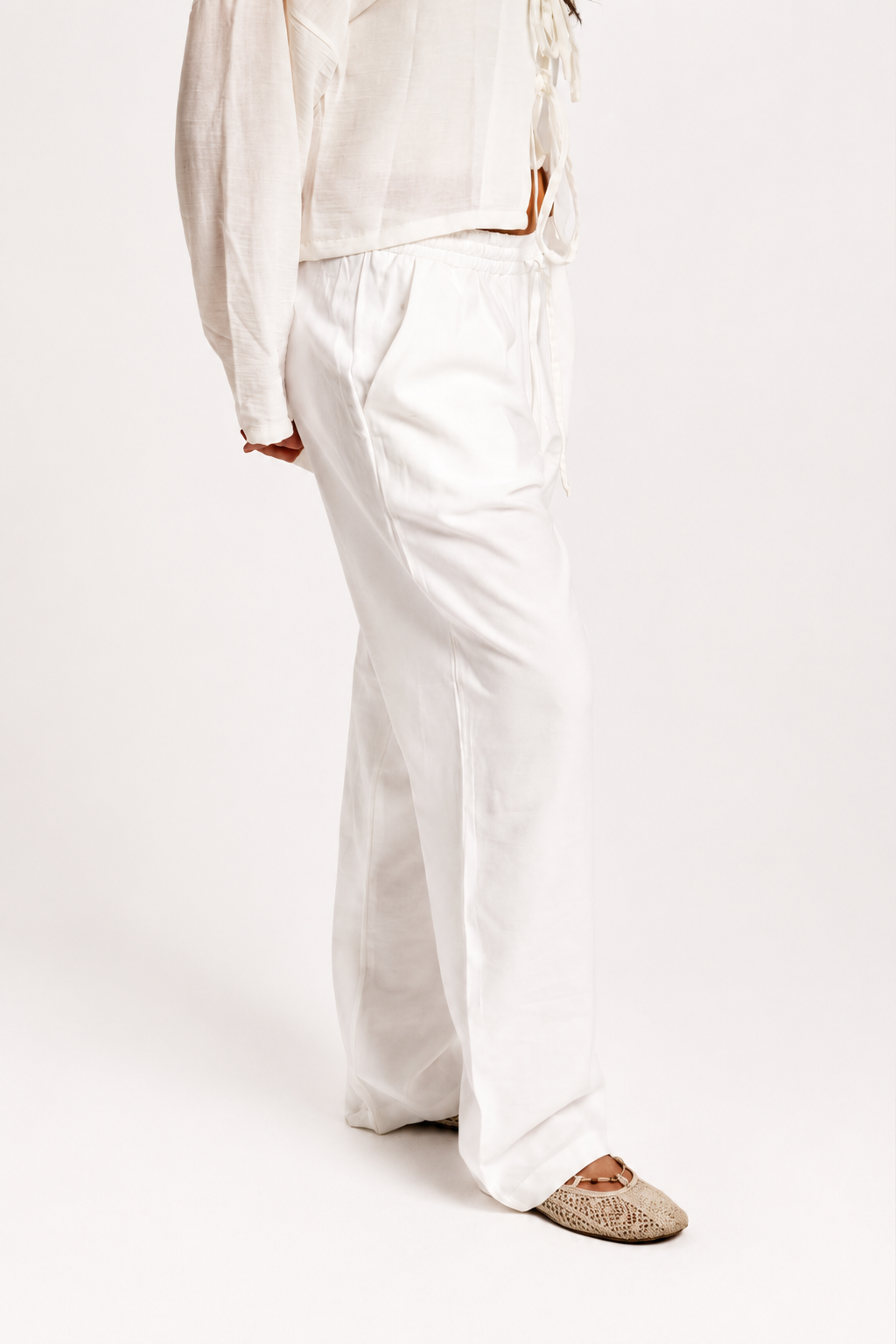 Women's White Linen Pants