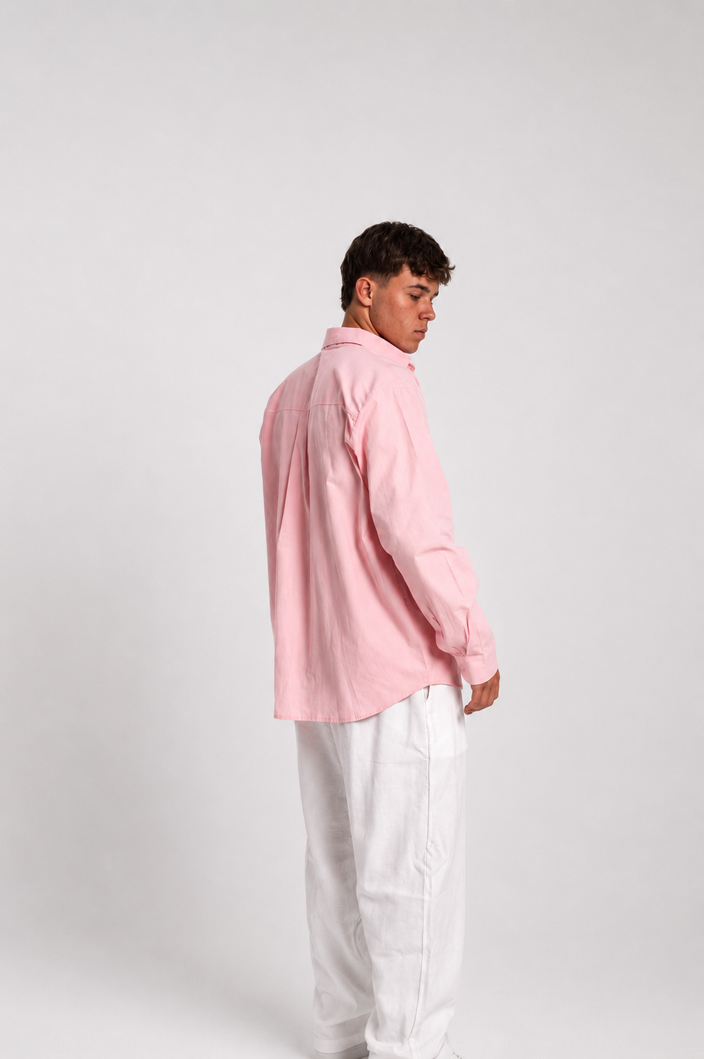 Men’s Baby Pink Linen Shirt
