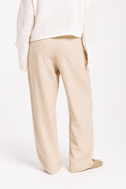 Women's Beige Linen Pants