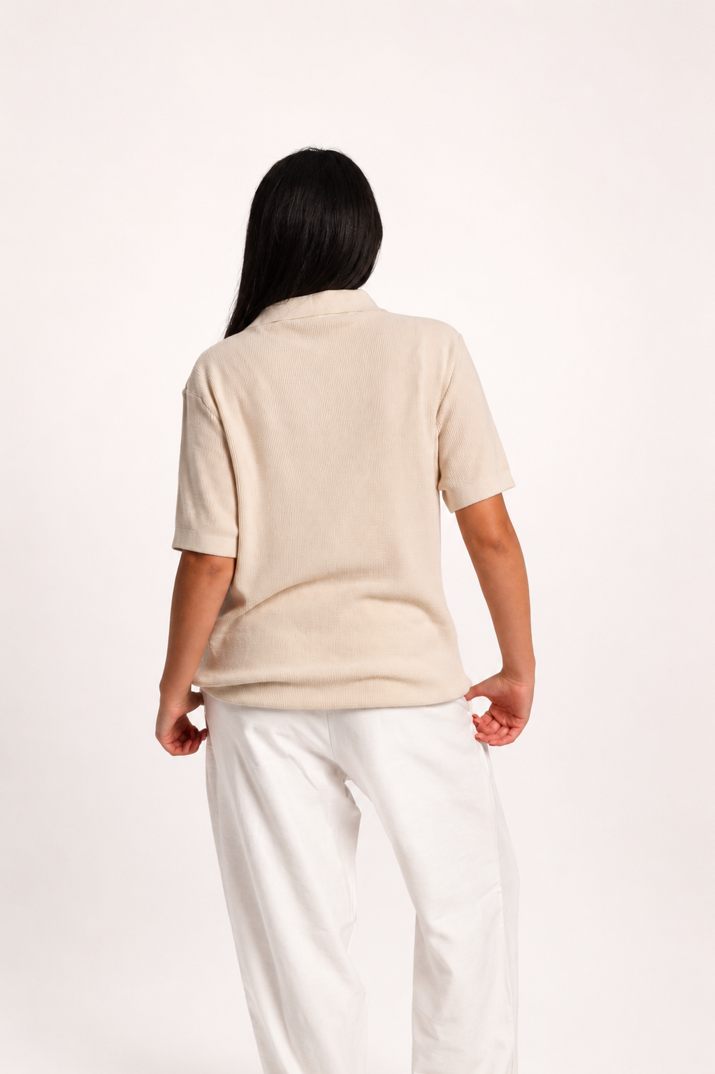 Women's Off-white Knit Polo