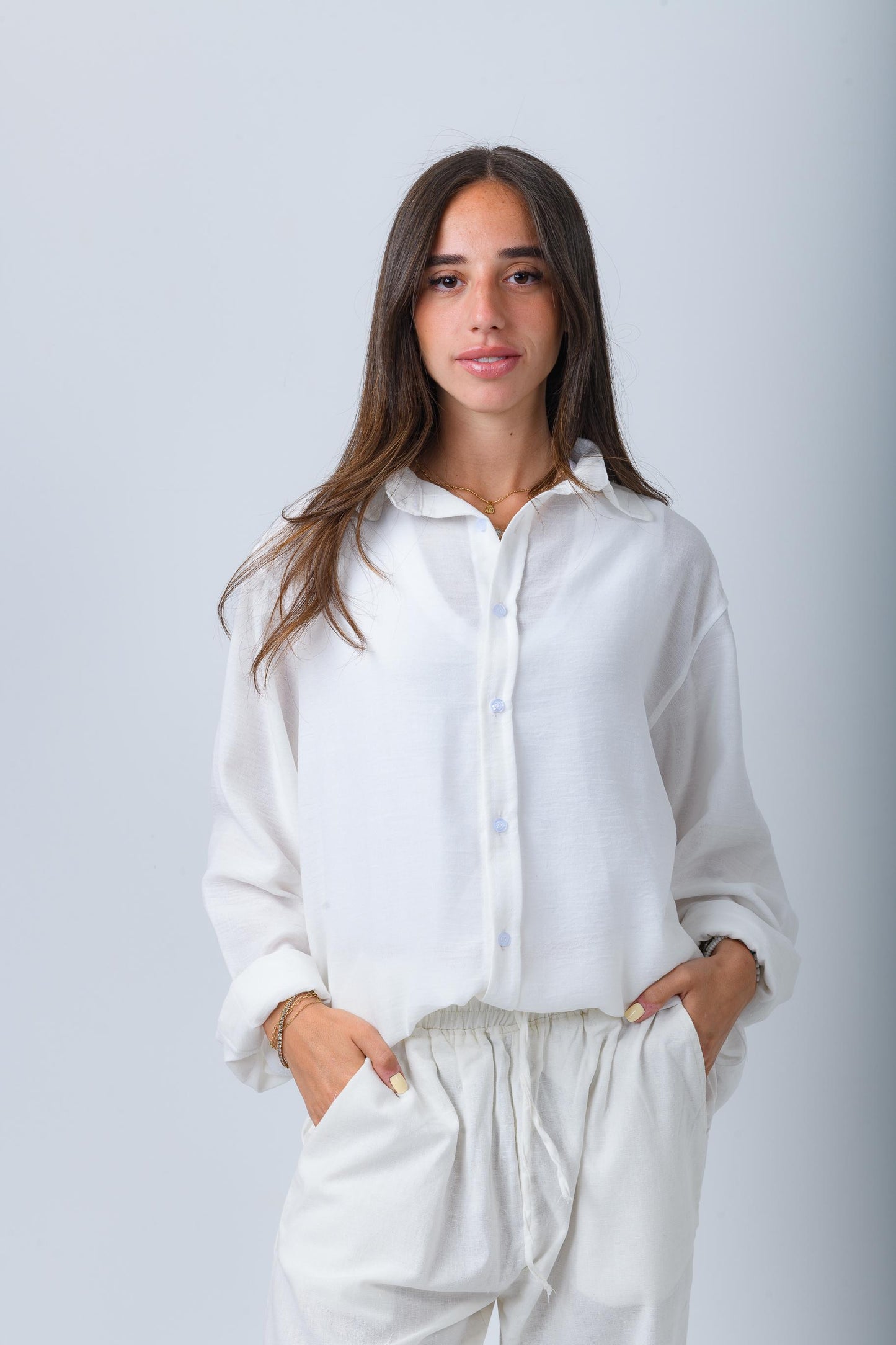 Women's White Linen Shirt